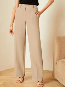 Kostuums En Werkkleding*Love & Roses Camel - broek met wijde pijpen
