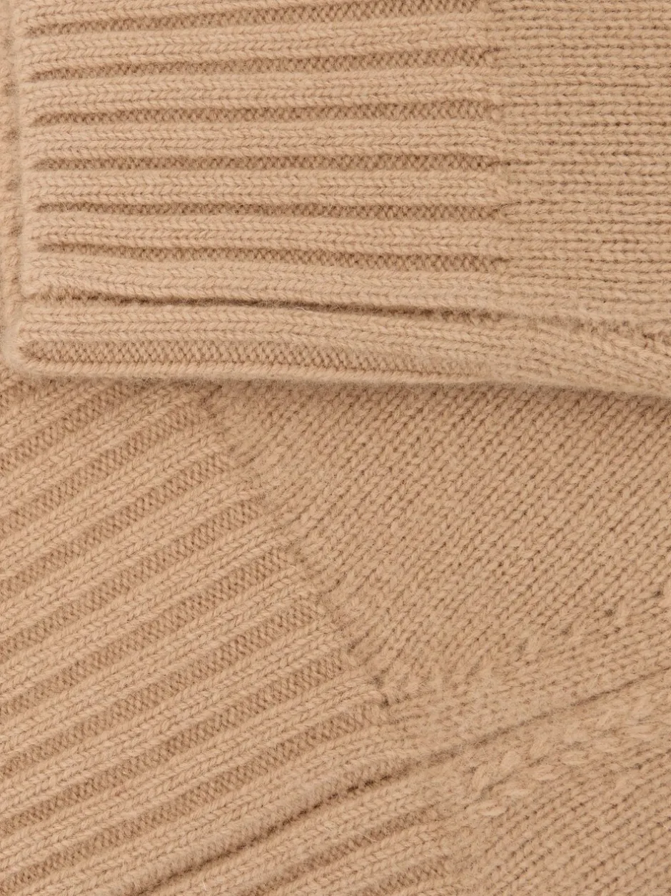 Gebreide Kleding|Reiss Camel - Ella wollen kasjmier trui met ronde hals