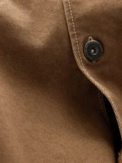 Jassen En Jacks|Next - Canvas Shacket Overshirt Camelbruin