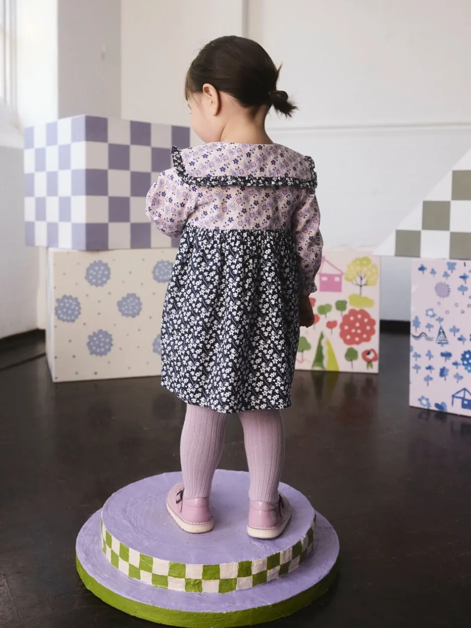 Jurken|Jurken*Next Cath Kidston Multi Navy Ditsy - Jurkje met kraag en lange mouwen (3mnd-8jr)
