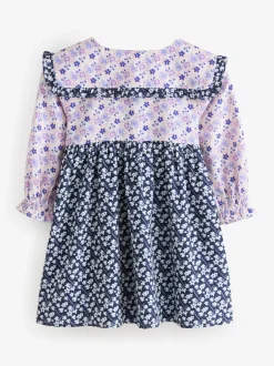Jurken|Jurken*Next Cath Kidston Multi Navy Ditsy - Jurkje met kraag en lange mouwen (3mnd-8jr)