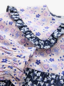 Jurken|Jurken*Next Cath Kidston Multi Navy Ditsy - Jurkje met kraag en lange mouwen (3mnd-8jr)