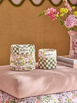 Thuiskantoor|Cath Kidston Reversible Storage Bags Groen/roze met fijne print