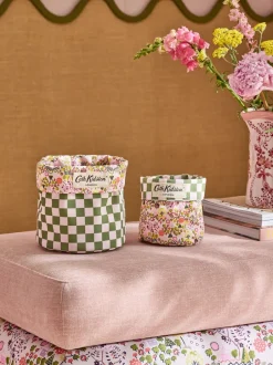Thuiskantoor|Cath Kidston Reversible Storage Bags Groen/roze met fijne print