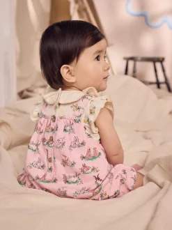 Tuinbroeken|Next Cath Kidston roze bloemenprint - Babyromper van bedrukte jersey