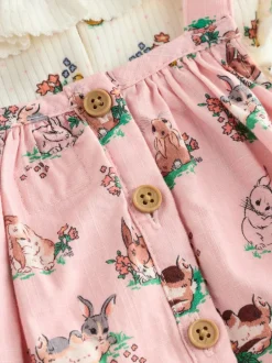 Tuinbroeken|Next Cath Kidston roze bloemenprint - Babyromper van bedrukte jersey