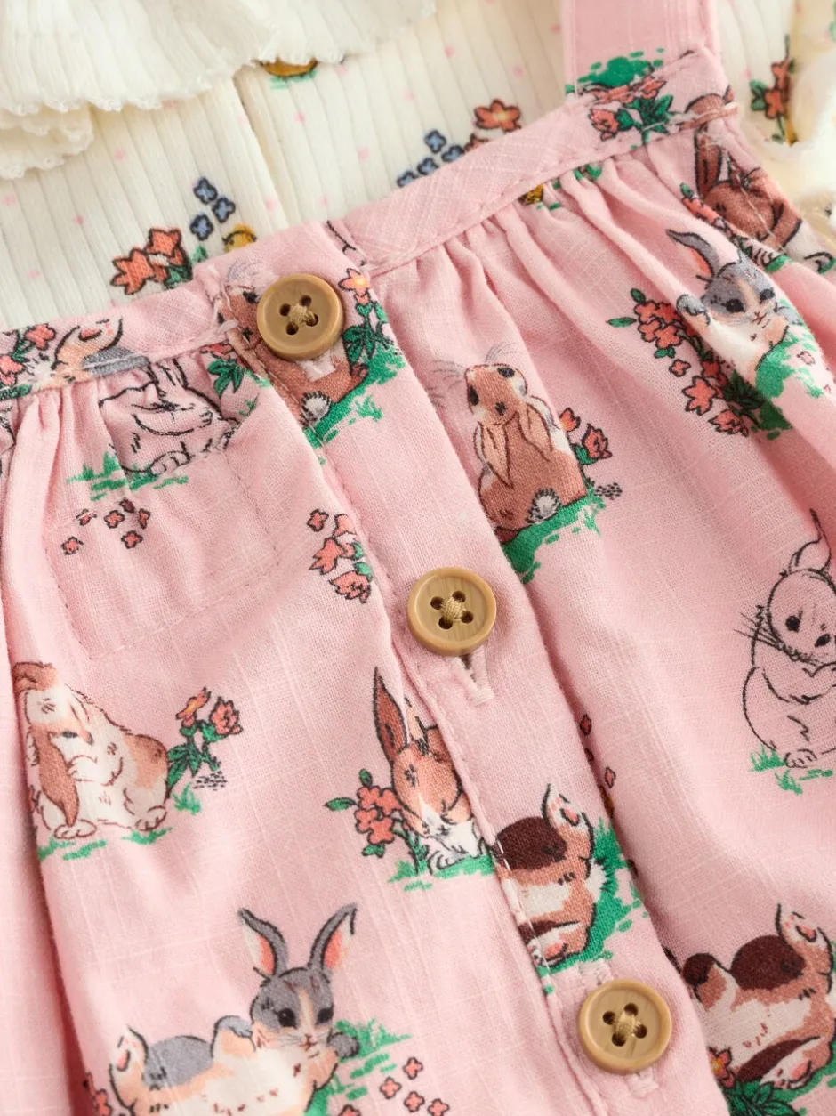 Tuinbroeken|Next Cath Kidston roze bloemenprint - Babyromper van bedrukte jersey