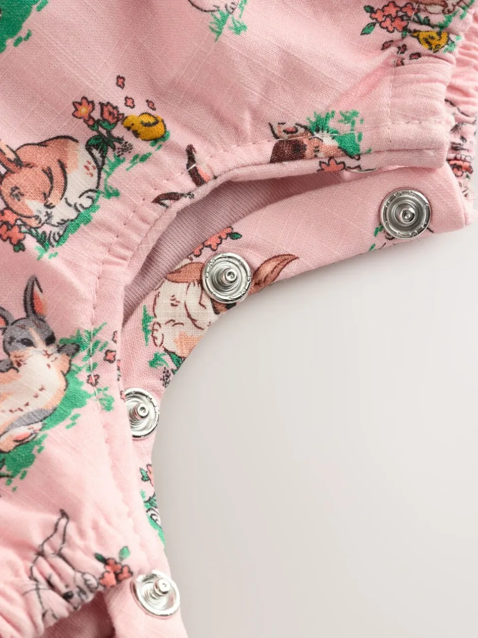 Tuinbroeken|Next Cath Kidston roze bloemenprint - Babyromper van bedrukte jersey