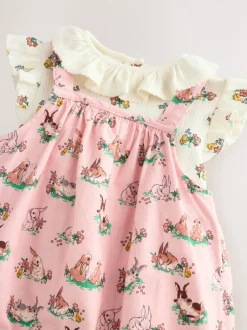 Tuinbroeken|Next Cath Kidston roze bloemenprint - Babyromper van bedrukte jersey
