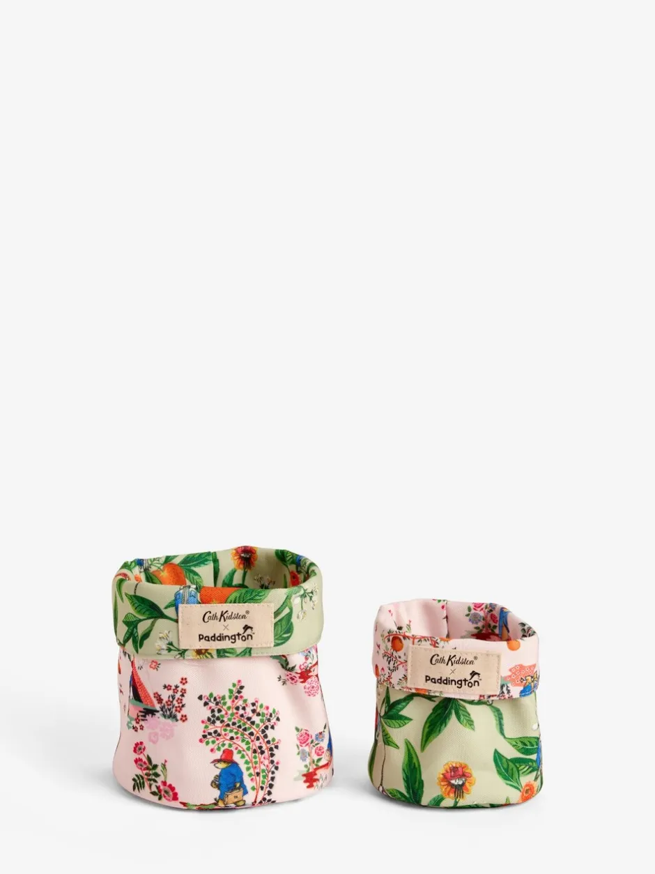 Thuiskantoor|Cath Kidston set van 2 omkeerbare opbergtassen Roze/Groene Paddington