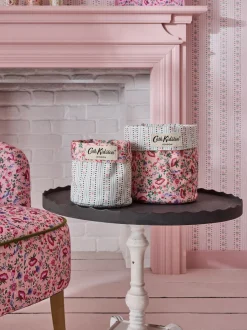 Thuiskantoor|Cath Kidston set van 2 omkeerbare opbergtassen Roze/crèmekleurig met bloemenprint