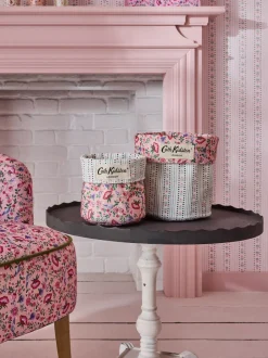 Thuiskantoor|Cath Kidston set van 2 omkeerbare opbergtassen Roze/crèmekleurig met bloemenprint