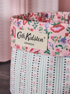 Thuiskantoor|Cath Kidston set van 2 omkeerbare opbergtassen Roze/crèmekleurig met bloemenprint