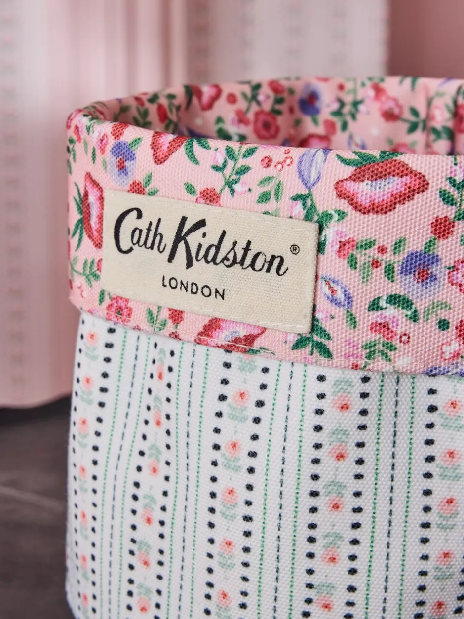 Thuiskantoor|Cath Kidston set van 2 omkeerbare opbergtassen Roze/crèmekleurig met bloemenprint