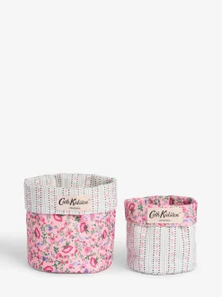 Thuiskantoor|Cath Kidston set van 2 omkeerbare opbergtassen Roze/crèmekleurig met bloemenprint