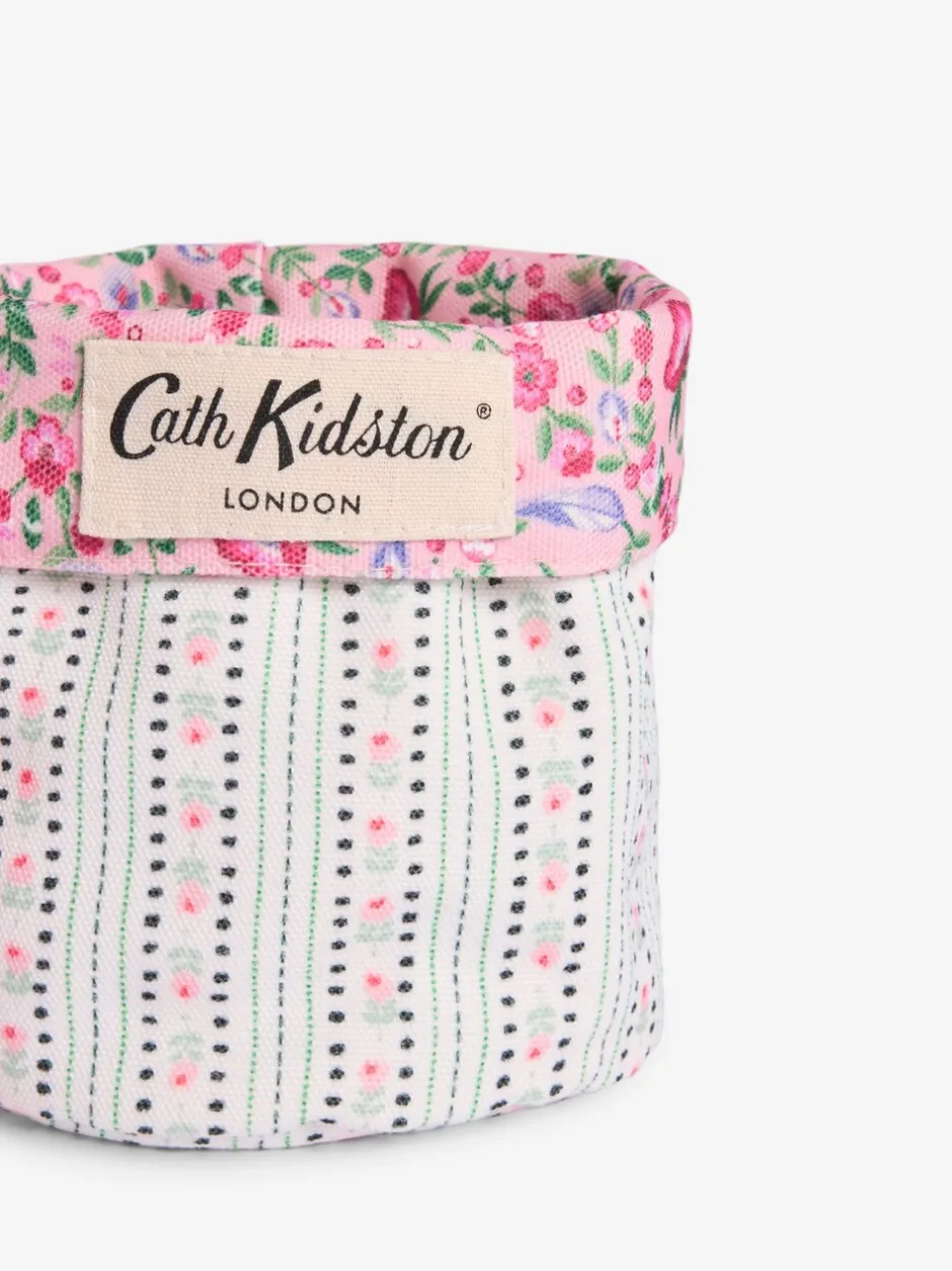 Thuiskantoor|Cath Kidston set van 2 omkeerbare opbergtassen Roze/crèmekleurig met bloemenprint