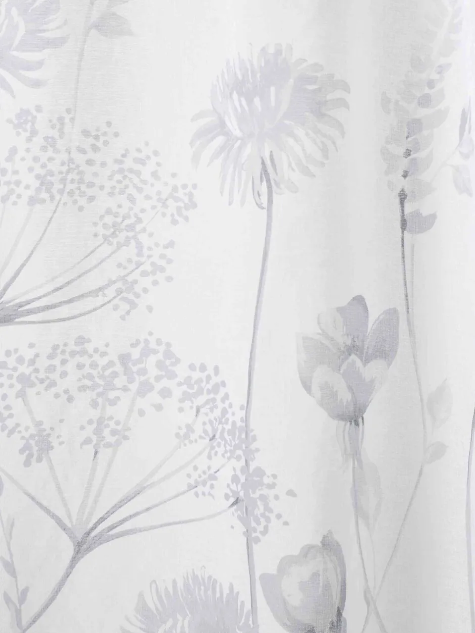 Catherine Lansfield|Gordijnen|Catherine Lansfield - Doorzichtige sluiergordijnen met lieflijke weidebloemenprint en bovenaan een insteeksleuf
