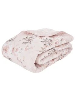 Catherine Lansfield|Catherine Lansfield - Omkeerbare doorgestikte Canterbury bedsprei met bloemenprint Roze