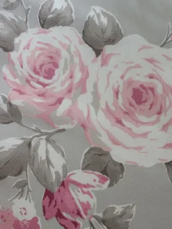 Catherine Lansfield|Catherine Lansfield - Set van Canterbury dekbedovertrek en kussensloop met bloemenprint Grijs