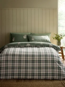 Catherine Lansfield|Catherine Lansfield Christmas Stag Check Reversible Duvet Cover Set