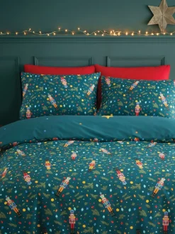 Catherine Lansfield|Beddengoedsets En Dekbedovertrekken*Catherine Lansfield Christmas Nutcracker omkeerbaar dekbedovertrekset