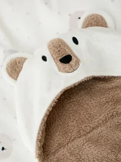 Catherine Lansfield|Babyartikelen En Slaapzakken |Catherine Lansfield Cosy Bear So Soft Fleece Hooded Blanket