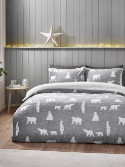 Catherine Lansfield|Catherine Lansfield Cosy Polar Bear Soft Sherpa Duvet Cover Set