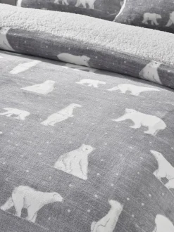 Catherine Lansfield|Catherine Lansfield Cosy Polar Bear Soft Sherpa Duvet Cover Set