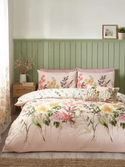 Catherine Lansfield|Catherine Lansfield Countryside Floral Reversible Duvet Cover Set Roze