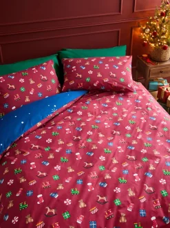 Catherine Lansfield*Catherine Lansfield Dekbedovertrekset met de werkplaats van de kerstman