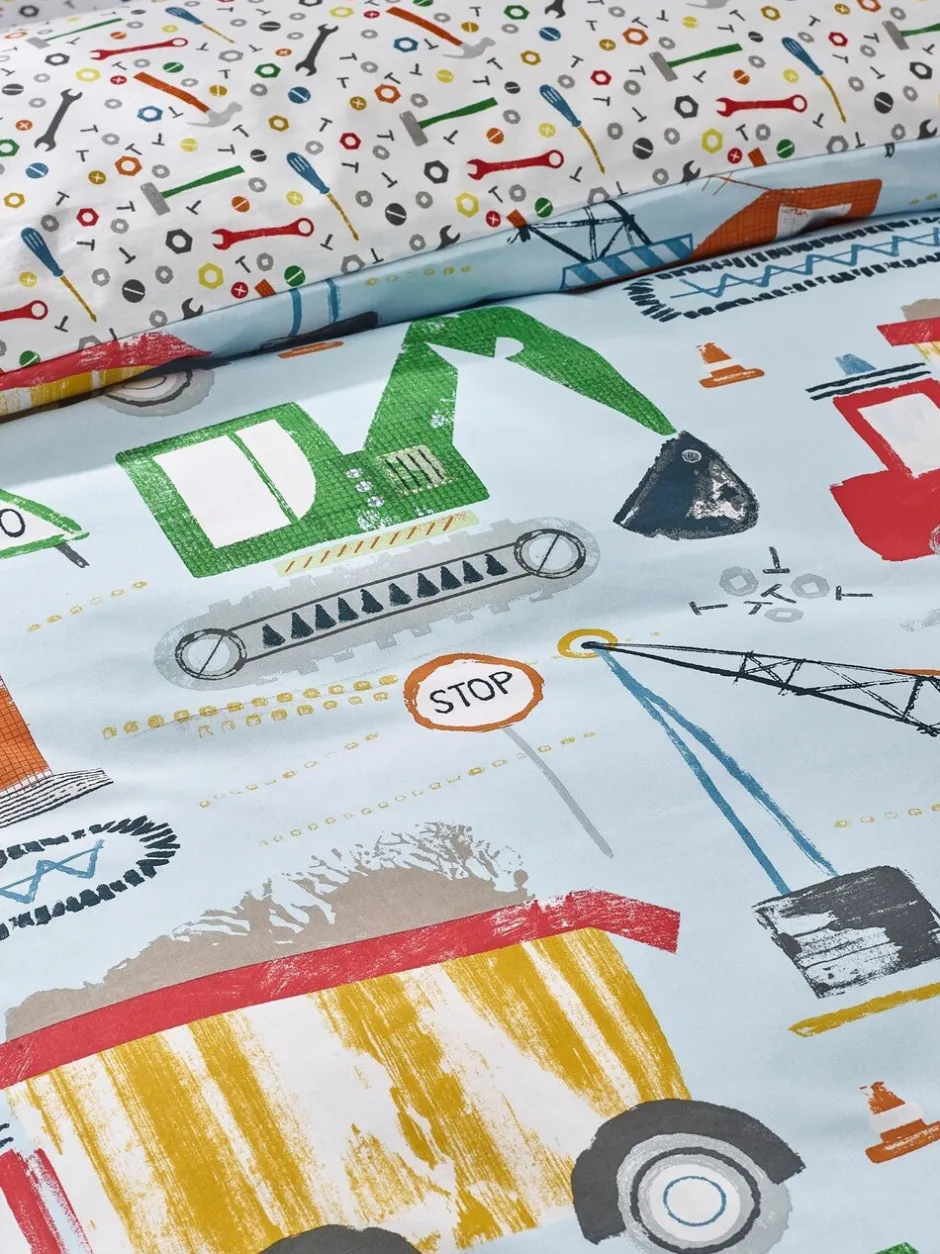 Catherine Lansfield|Kinderbeddengoed|Catherine Lansfield Digger Dreams Reversible Duvet Cover Set