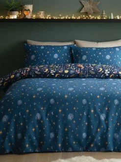 Catherine Lansfield|Beddengoedsets En Dekbedovertrekken|Catherine Lansfield Enchanted Twilight dekbedovertrek met dierenprint en kussensloop Blauw