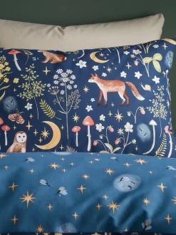 Catherine Lansfield|Beddengoedsets En Dekbedovertrekken|Catherine Lansfield Enchanted Twilight dekbedovertrek met dierenprint en kussensloop Blauw