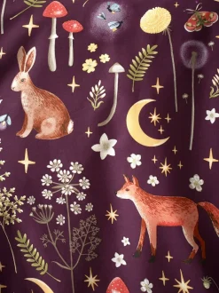 Catherine Lansfield|Beddengoedsets En Dekbedovertrekken|Catherine Lansfield Enchanted Twilight dekbedovertrek met dierenprint en kussensloop Paarsrood