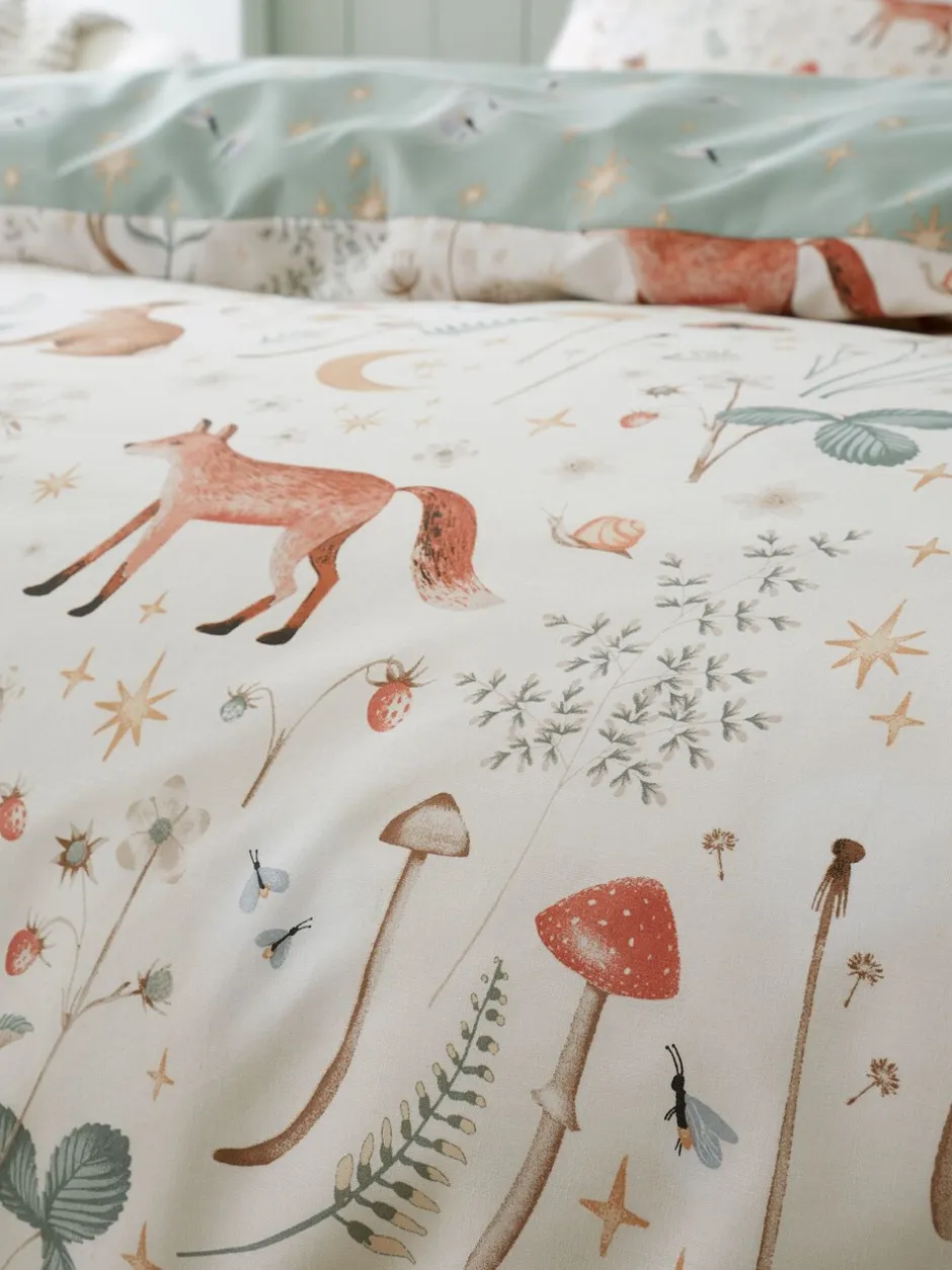 Catherine Lansfield*Catherine Lansfield Enchanted Twilight dekbedovertrek met dierenprint en kussensloop Natuurlijk
