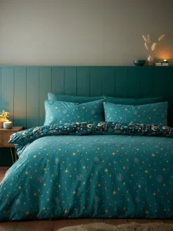 Catherine Lansfield|Beddengoedsets En Dekbedovertrekken|Catherine Lansfield Enchanted Twilight dekbedovertrek met dierenprint en kussensloop Groen
