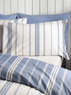 Catherine Lansfield|Catherine Lansfield Harbour Stripe Reversible Duvet Cover Set