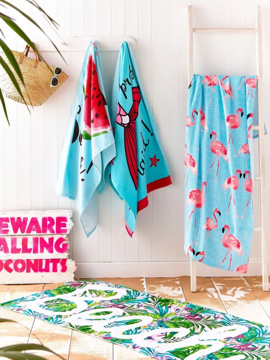 Catherine Lansfield*Catherine Lansfield katoenen strandhanddoek met flamingoprint