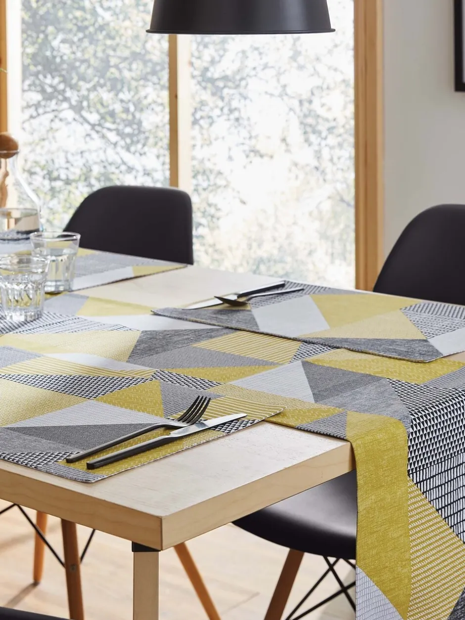 Tafellinnen En Placemats *Catherine Lansfield Larsson set van 2 afwasbare placemats van 100 katoen Geel
