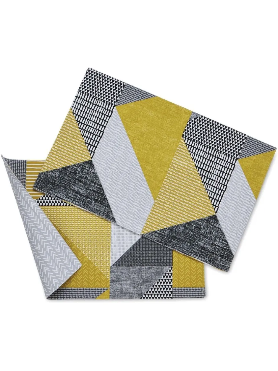 Tafellinnen En Placemats *Catherine Lansfield Larsson set van 2 afwasbare placemats van 100 katoen Geel