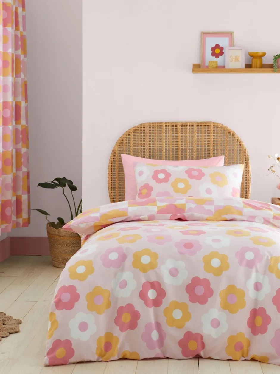 Catherine Lansfield|Kinderbeddengoed*Catherine Lansfield Retro Daisy omkeerbare dekbedovertrekset