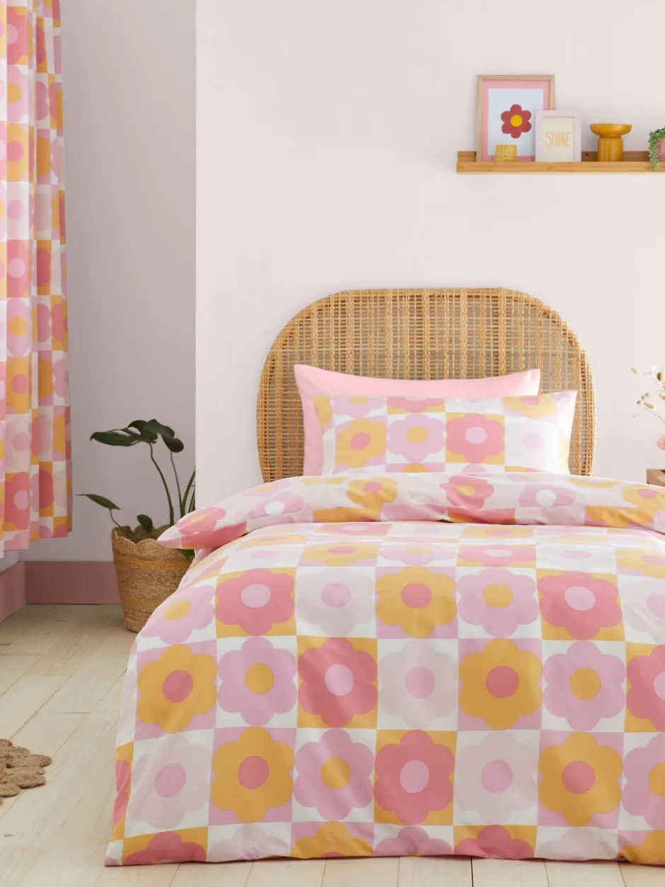 Catherine Lansfield|Kinderbeddengoed*Catherine Lansfield Retro Daisy omkeerbare dekbedovertrekset