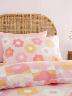 Catherine Lansfield|Kinderbeddengoed*Catherine Lansfield Retro Daisy omkeerbare dekbedovertrekset