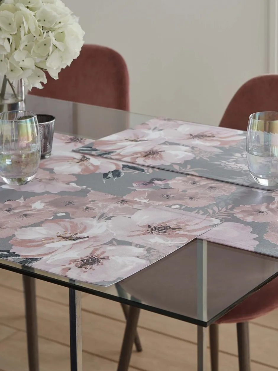 Tafellinnen En Placemats |Catherine Lansfield set van 2 afwasbare placemats van 100% katoen met bloemenprint