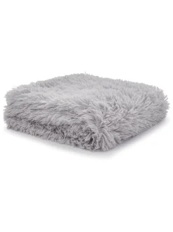 Catherine Lansfield|Catherine Lansfield So Soft Cuddly Deep Pile bedloper van imitatiebont Zilver