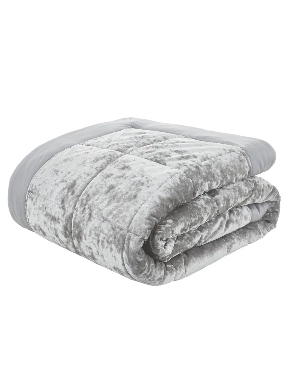 Catherine Lansfield|Catherine Lansfield sprei van gekreukt fluweel Zilver