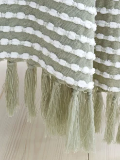 Catherine Lansfield|Catherine Lansfield Stab Stitch Throw Groen