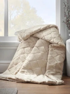 Catherine Lansfield*Catherine Lansfield Teddy behaaglijke en zachte geruite bedloper van fleece