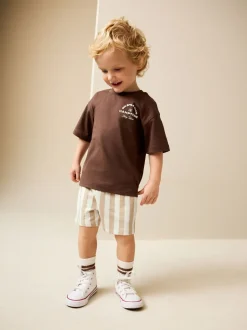 Shorts|Shorts|Next - Jersey short (3 mnd-7 jr) Cement/Ecru Stripe
