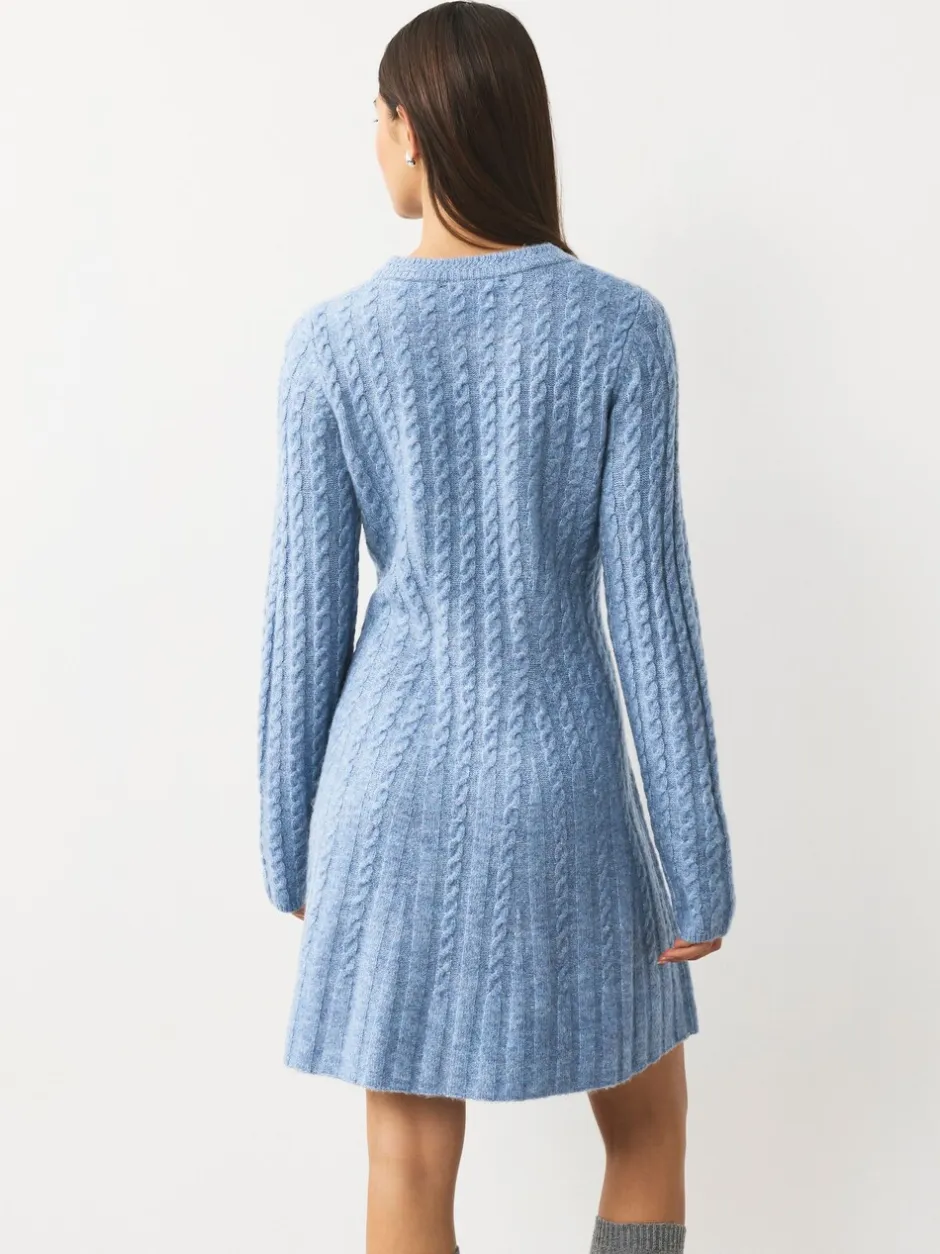 Gebreide Kleding|Jurken|Next - Mini-trui-jurk met kabelpatroon Chambray blauw